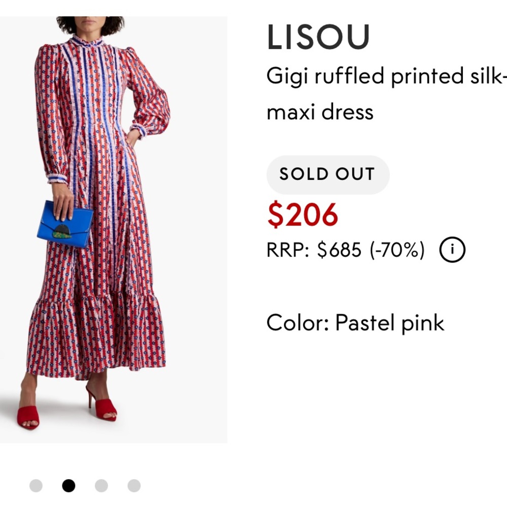 Lisou Gigi red white blue silk dress size UK10/US6 NWT